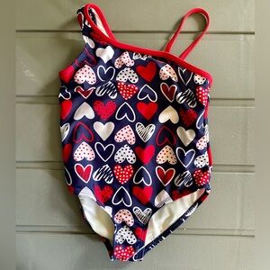 OP Ocean sz 3T Pacific Patriotic Heart One Piece Swimsuit